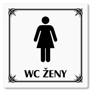 WC ženy, 118x118mm, bílá, Nebraska